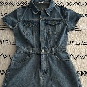 Shein denim shorts romper never worn